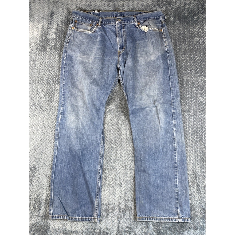 Levis 504 Jeans Mens 38x30 Blue Denim Pants Regular Straight American Work